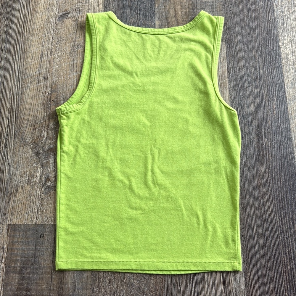 Hello Kitty Hybrid Always Be Kind Cropped Tank Top Neon Green Women’s Size Small - Picture 6 of 6